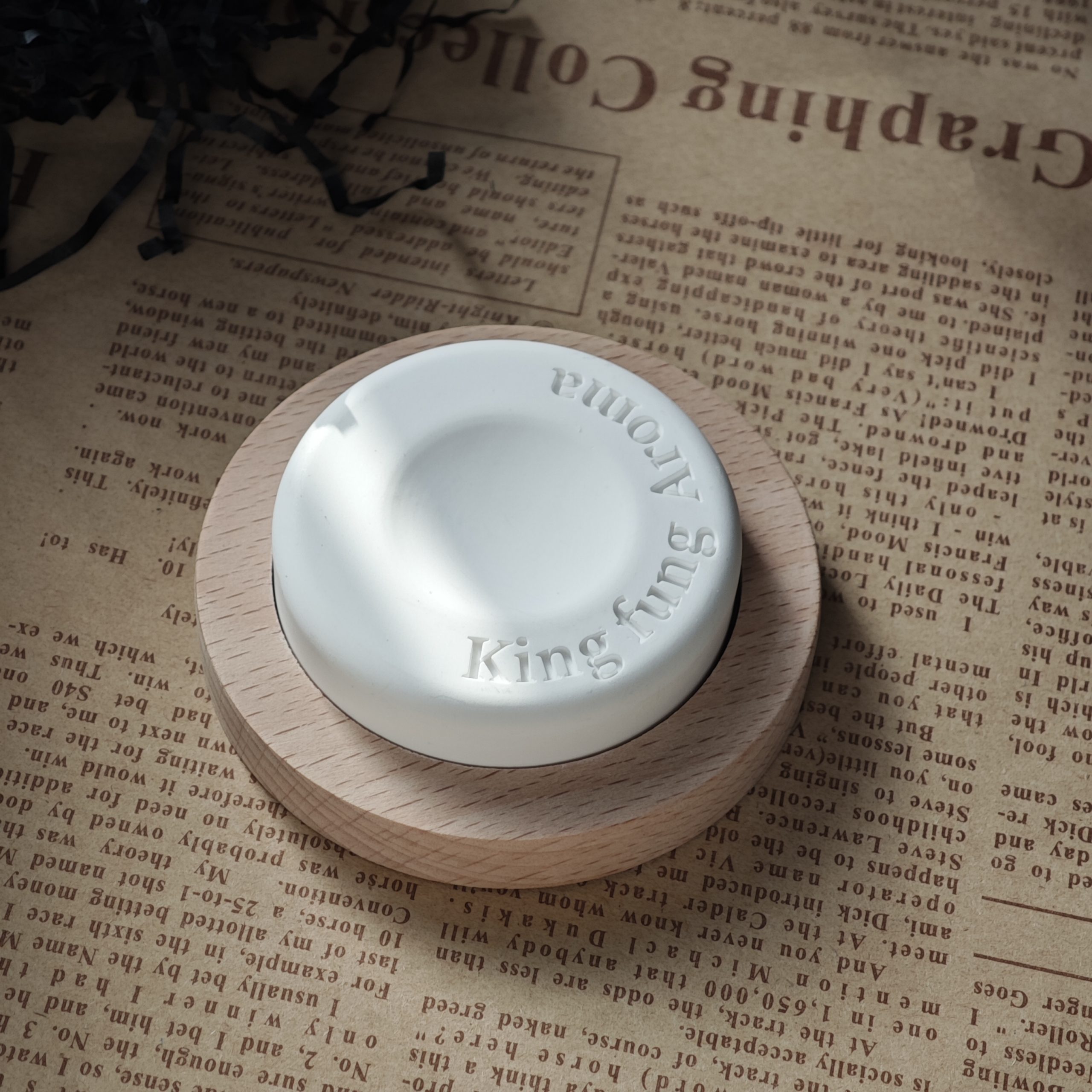 Ceramic Aroma Diffuser Stone with Wood Base Custom Scented Ceramic Stone Essential Oil Home Car Air Freshener - Image 19