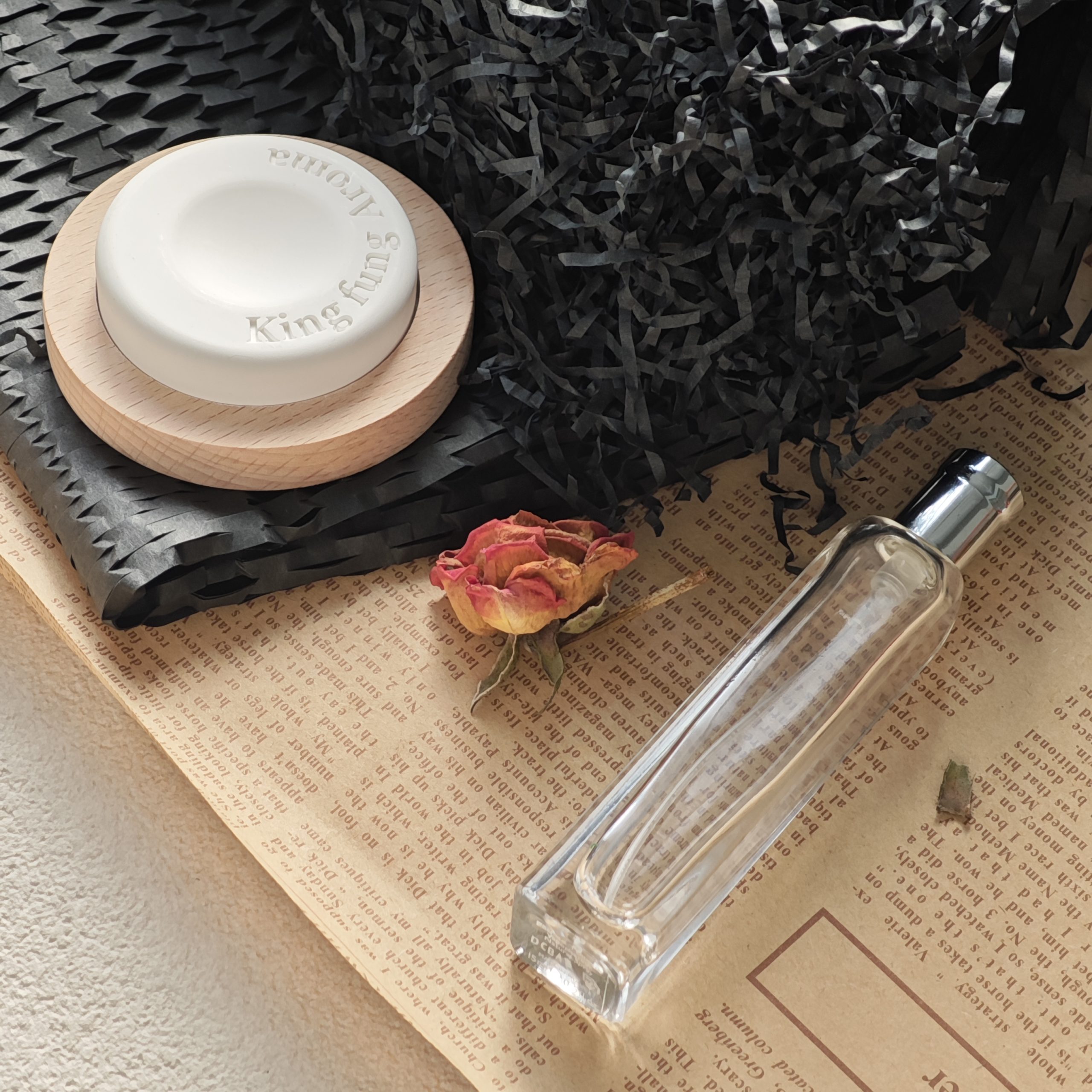 Ceramic Aroma Diffuser Stone with Wood Base Custom Scented Ceramic Stone Essential Oil Home Car Air Freshener - Image 14