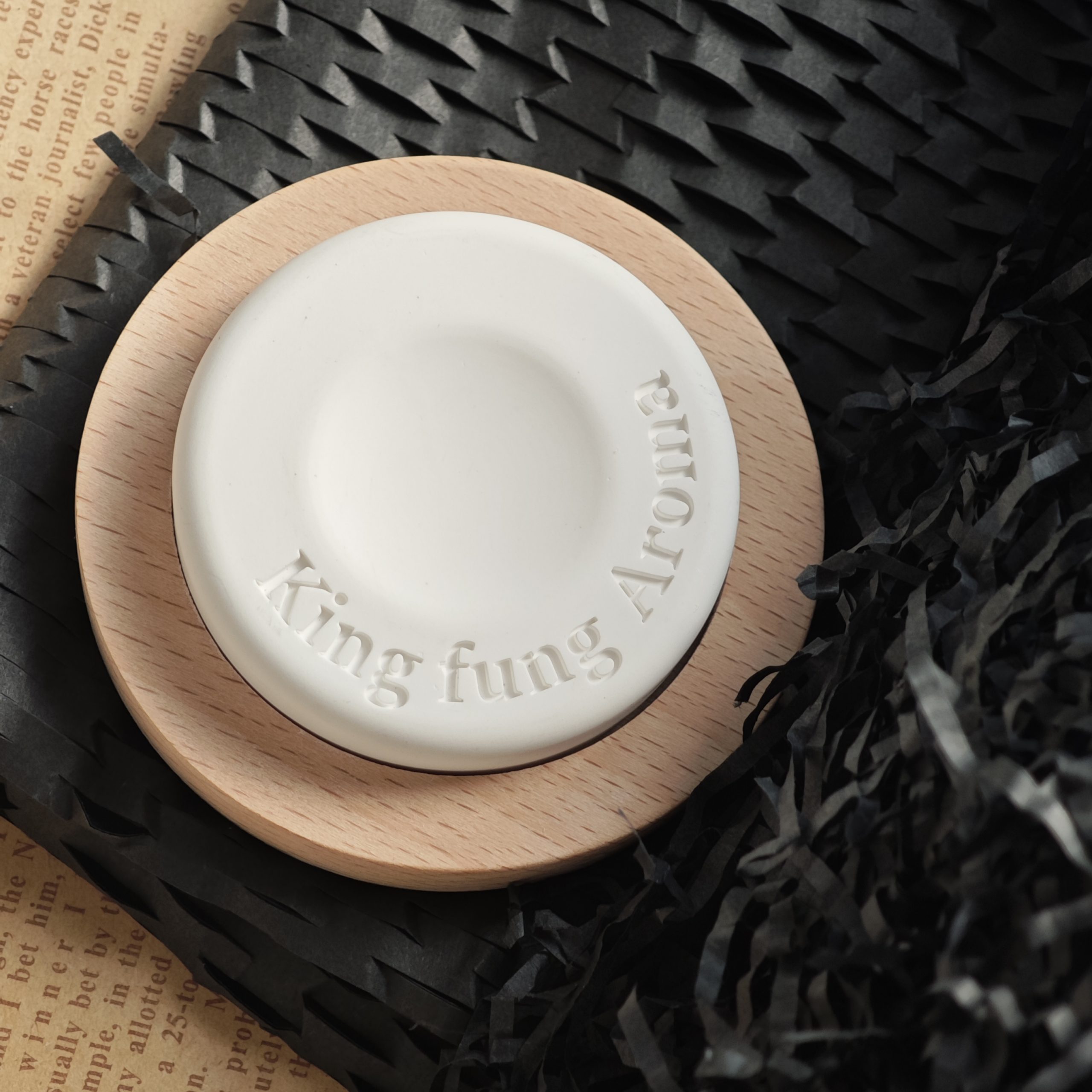 Ceramic Aroma Diffuser Stone with Wood Base Custom Scented Ceramic Stone Essential Oil Home Car Air Freshener - Image 13